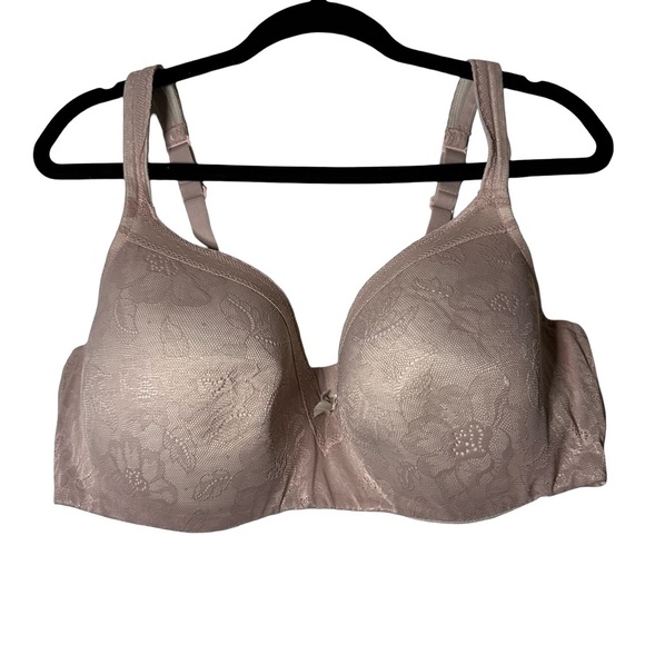 CACIQUE Modern Lace Lightly Lined Underwire BRA 44DD Beige/Pale Pink Lane Bryant - Picture 1 of 11